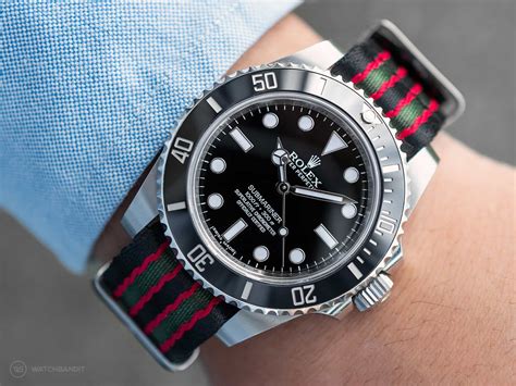 rolex submariner with nato strap.